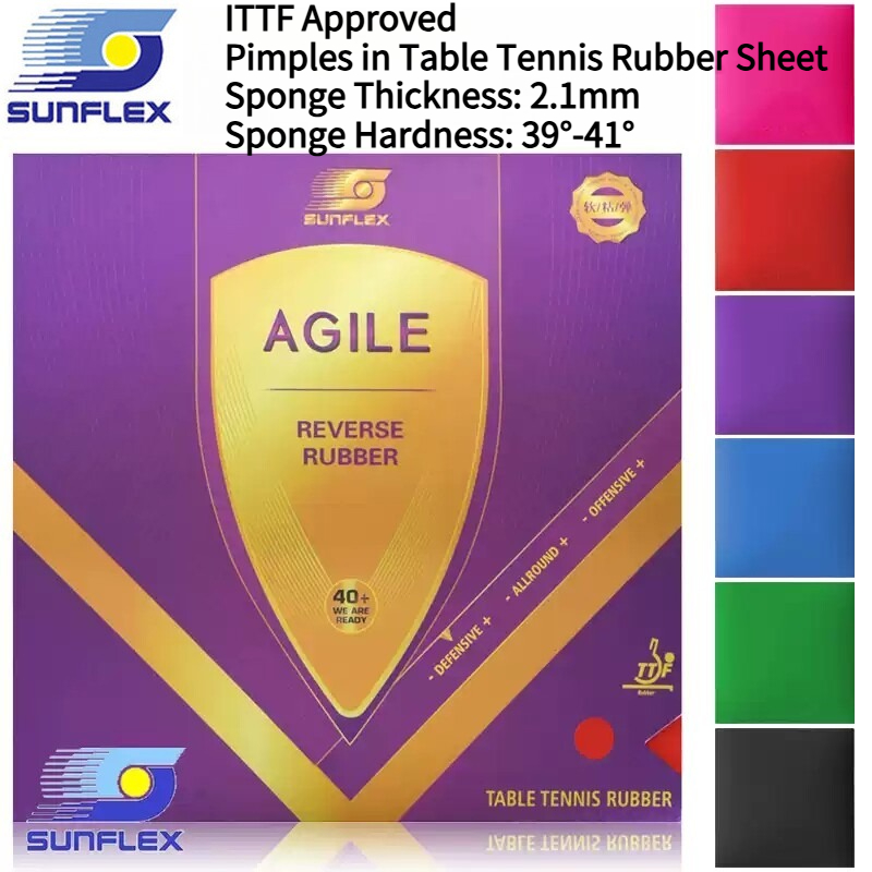 Table Tennis Rubber Protective Film - SUNFLEX AGILE Borracha Colorida para Tênis