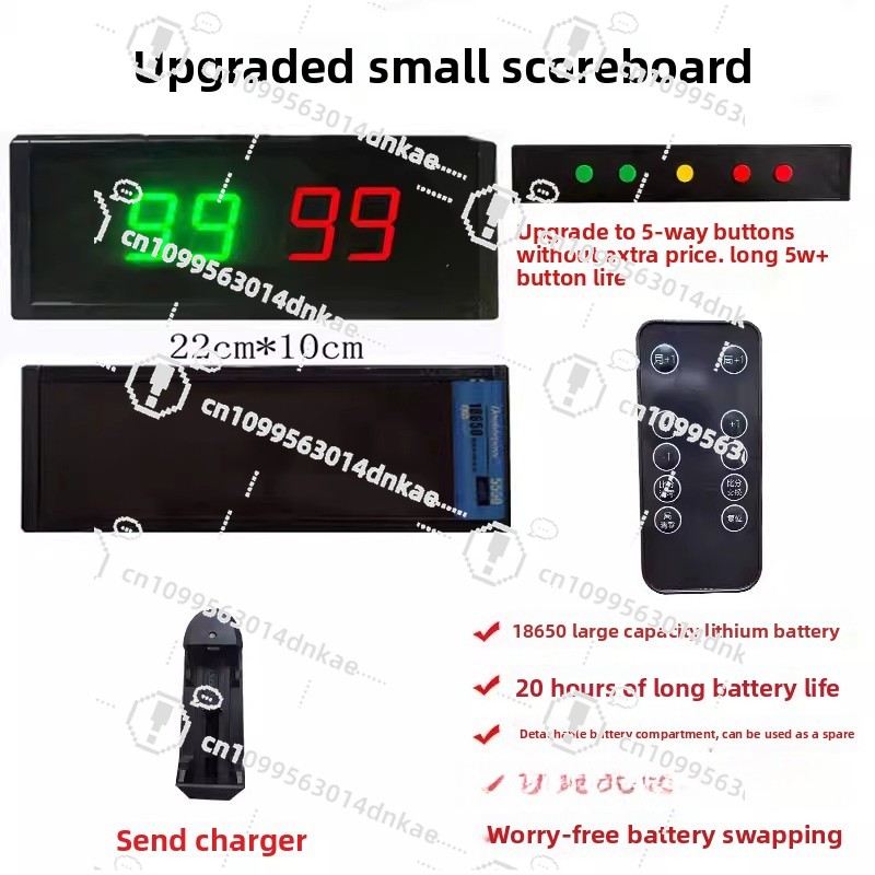 Table Tennis Scoring - Placar Eletrônico de Basquete com LED,