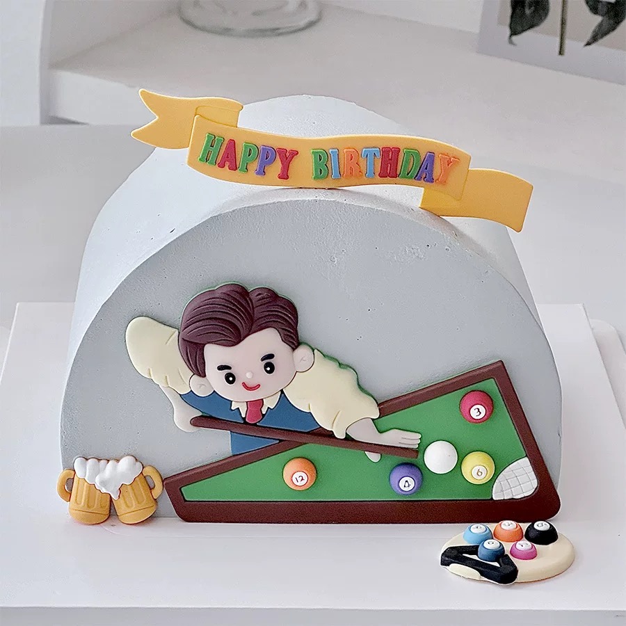 Decoração de bolo de bilhar, f - Table Tennis For Sale avaliação e preço