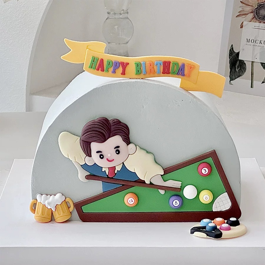 Decoração de bolo de bilhar, f - Table Tennis For Sale avaliação e preço